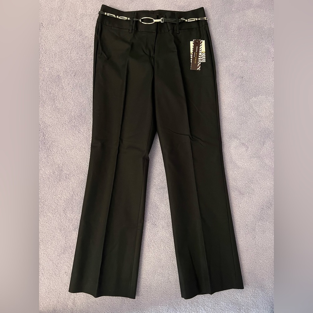 Dana Buchman Signature Black Trousers with Silver Belt NWT